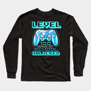 Level 100 Days Of School Unlocked Boys Girls Kids Video Game Long Sleeve T-Shirt